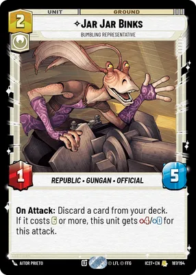 Jar Jar Binks, Bumbling Representative